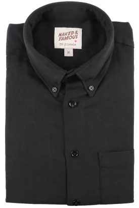 Short Sleeve Easy Shirt - Double Weave Gauze Slub - Black