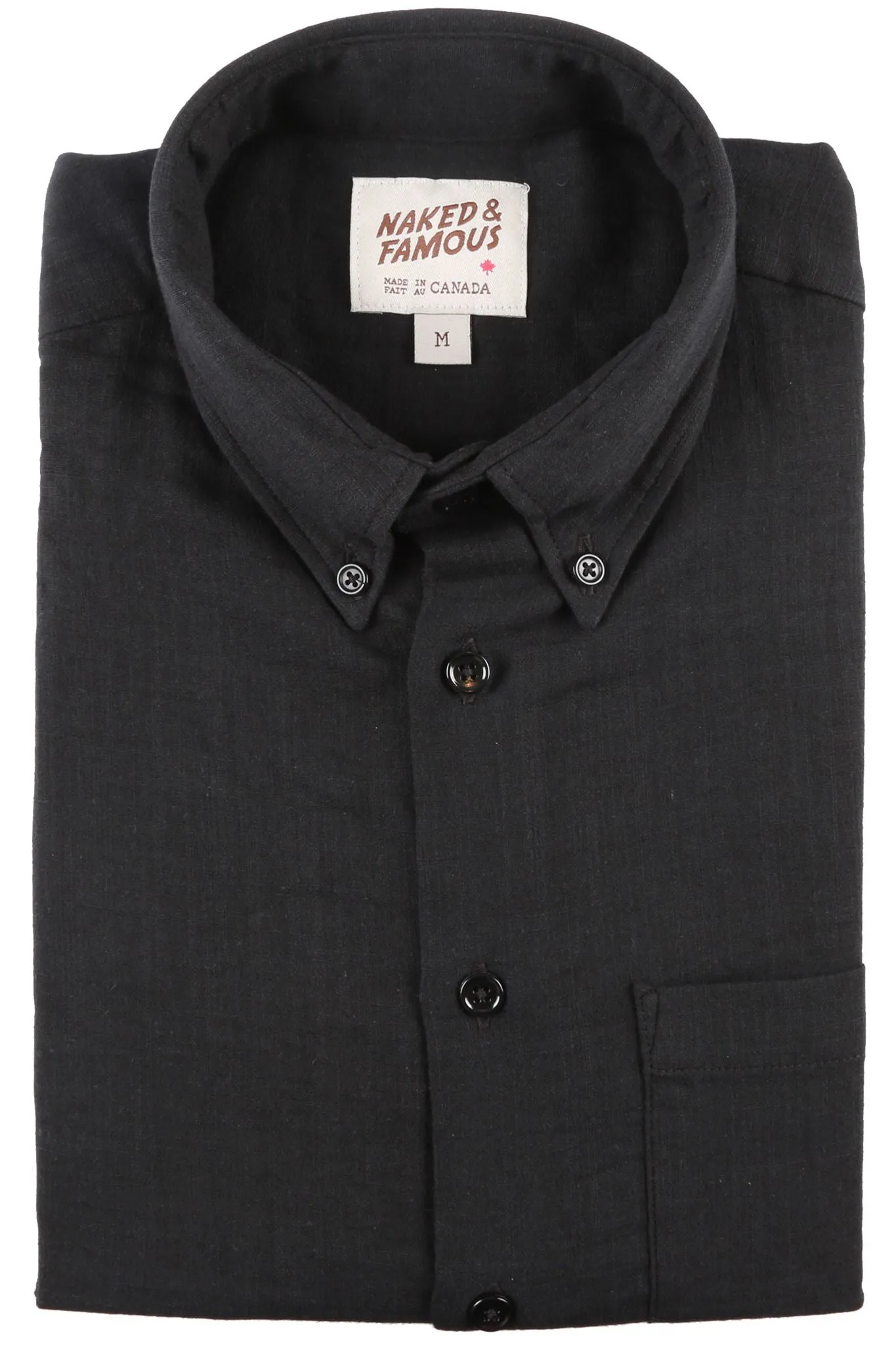 Short Sleeve Easy Shirt - Double Weave Gauze Slub - Black