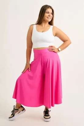 Silky Palazzo Culotte - Candy Pink