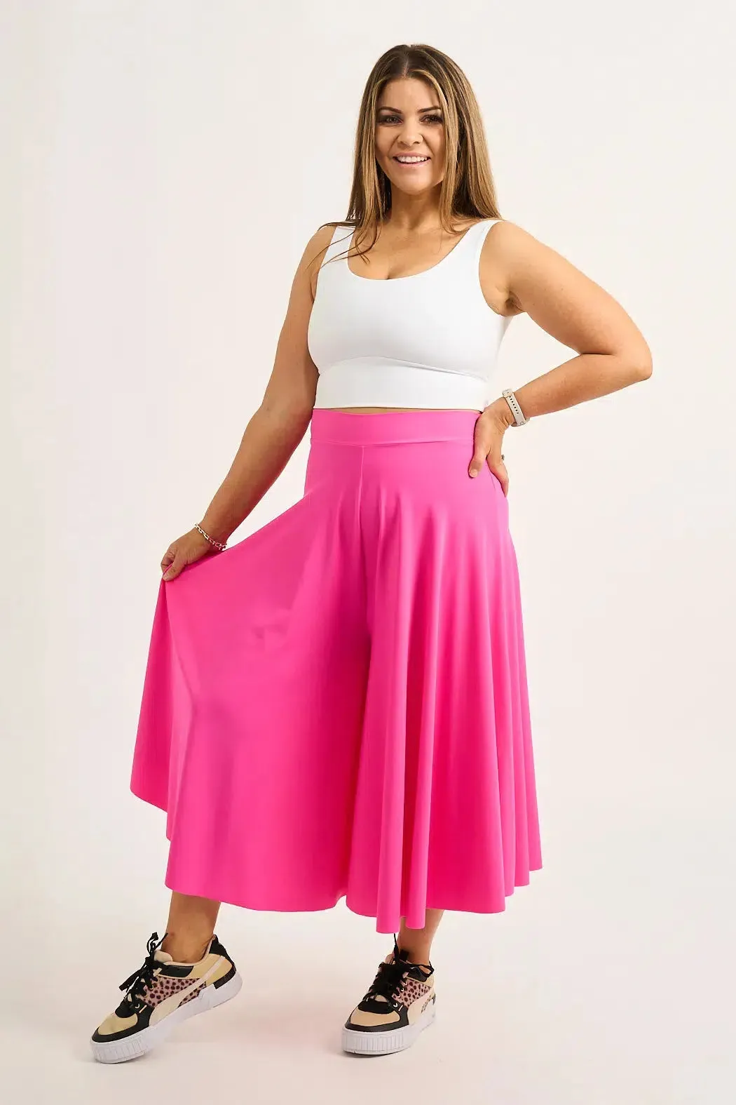 Silky Palazzo Culotte - Candy Pink