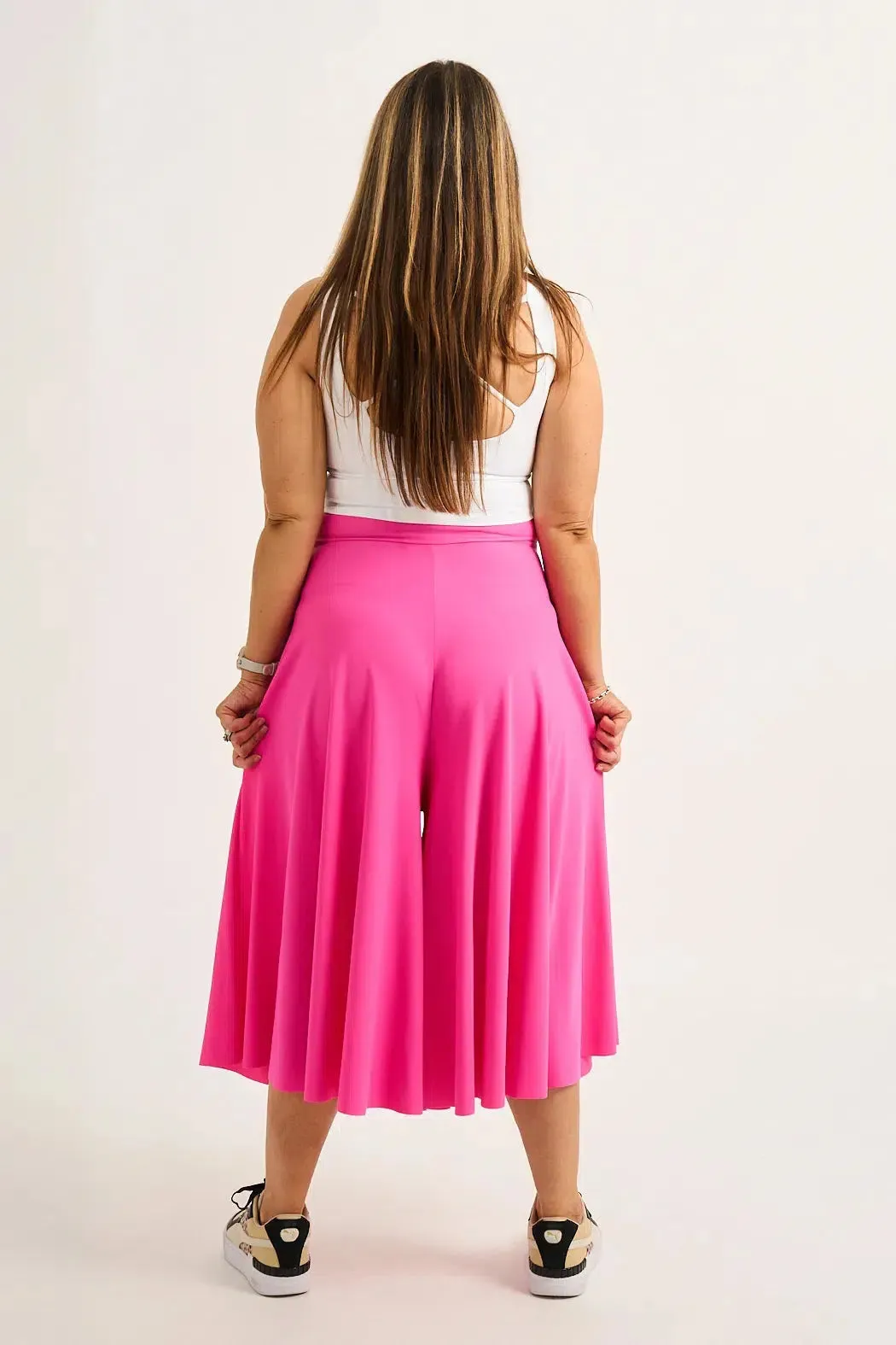 Silky Palazzo Culotte - Candy Pink