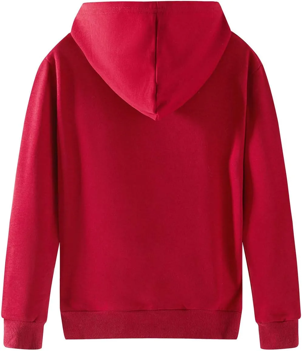 Spring&Gege Youth Solid Classic Hoodies Soft Hooded Pullover Sweatshirts for Children (3-14 Years)