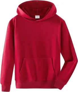 Spring&Gege Youth Solid Classic Hoodies Soft Hooded Pullover Sweatshirts for Children (3-14 Years)