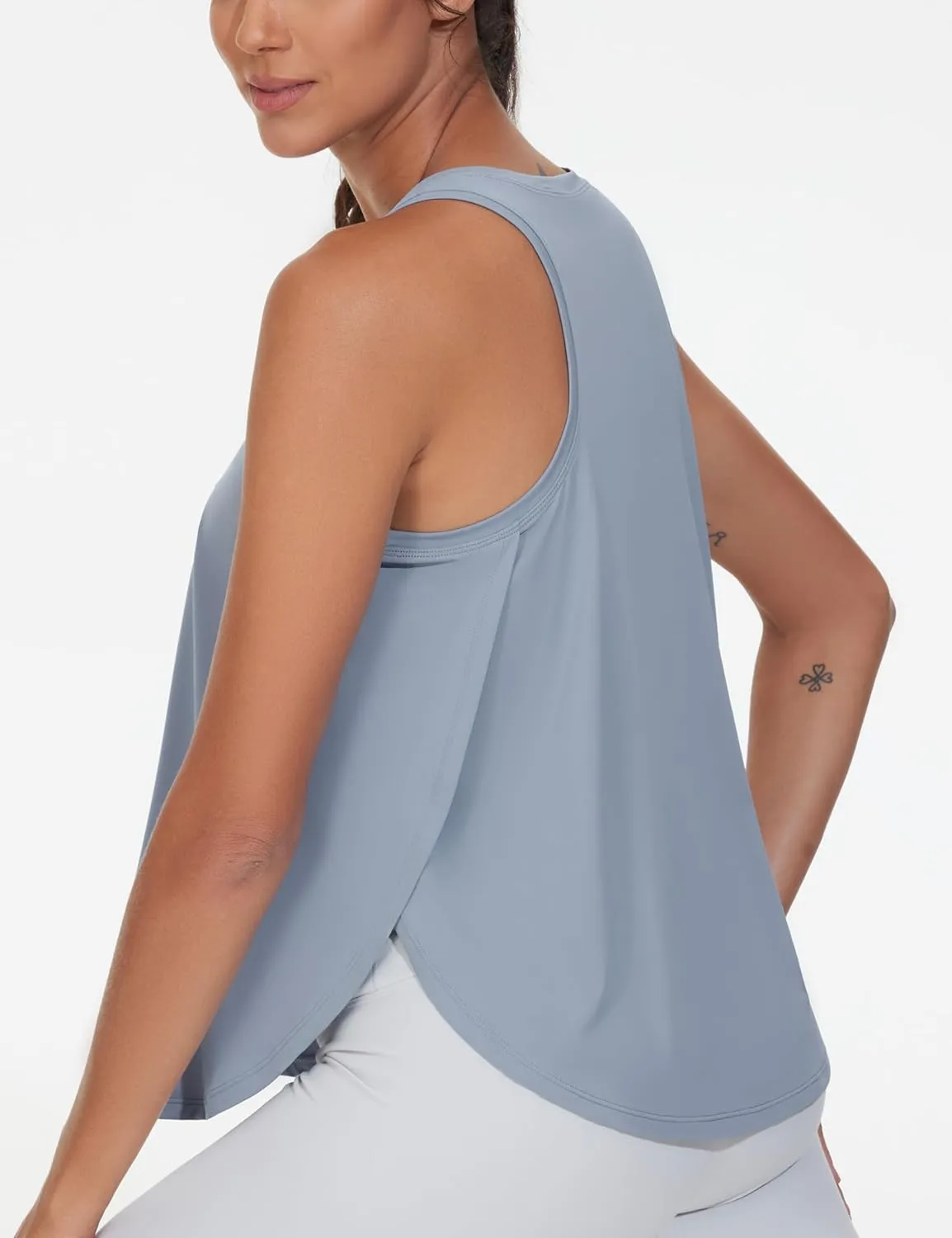 THE GYM PEOPLE Womens Racerback Workout Tank Tops Split Side Loose Fit Sleeveless Yoga Running Shirts with Curved Hem