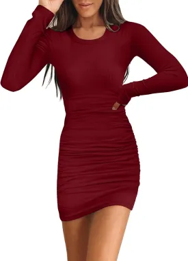 Valiamcep Womens Summer Tank Dress Crewneck Sleeveless Ribbed Knit Slim Fit Bodycon Mini Dresses
