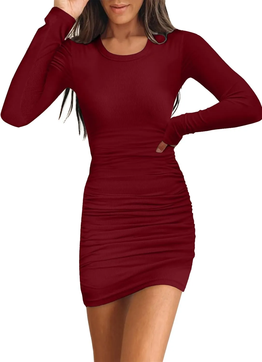 Valiamcep Womens Summer Tank Dress Crewneck Sleeveless Ribbed Knit Slim Fit Bodycon Mini Dresses