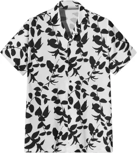 WDIRARA Men's Button Up Short Sleeve Cat Print Beachwear Striped Pocket Hawaiian Shirt Casual Collar Top