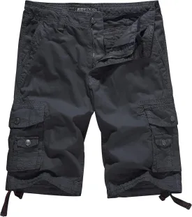 WenVen Men's Cotton Twill Cargo Shorts Classic Relaxed Fit- Reg and Big & Tall Sizes