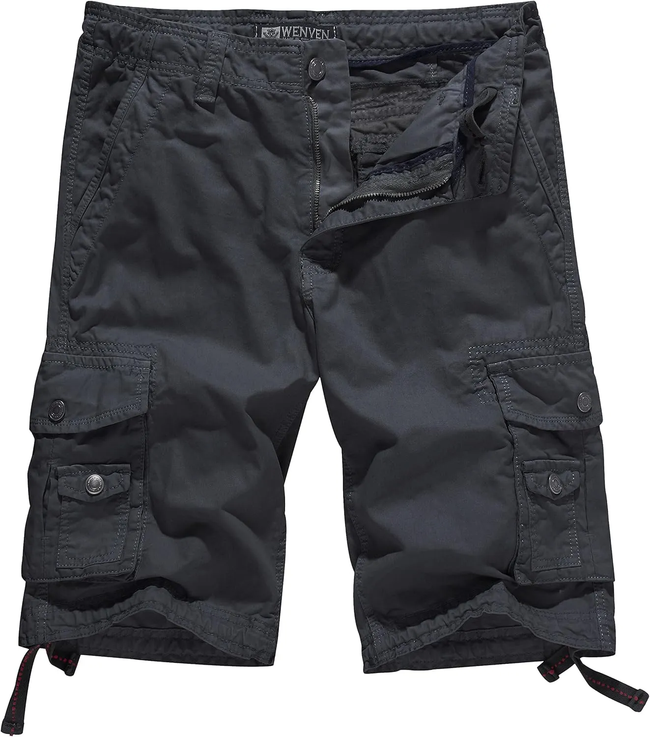 WenVen Men's Cotton Twill Cargo Shorts Classic Relaxed Fit- Reg and Big & Tall Sizes