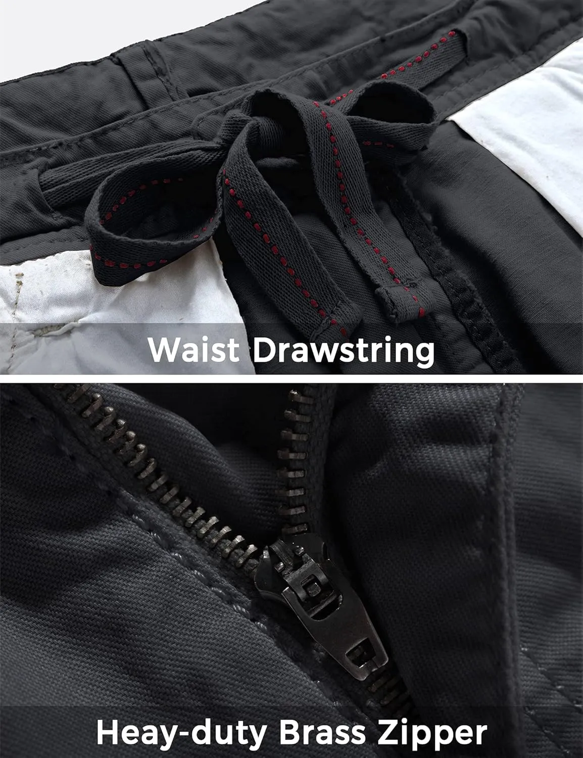 WenVen Men's Cotton Twill Cargo Shorts Classic Relaxed Fit- Reg and Big & Tall Sizes