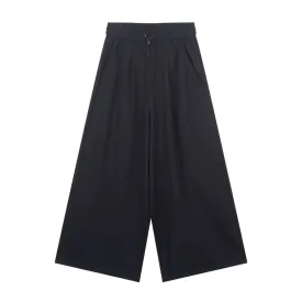 Wide Leg Black Track Pant