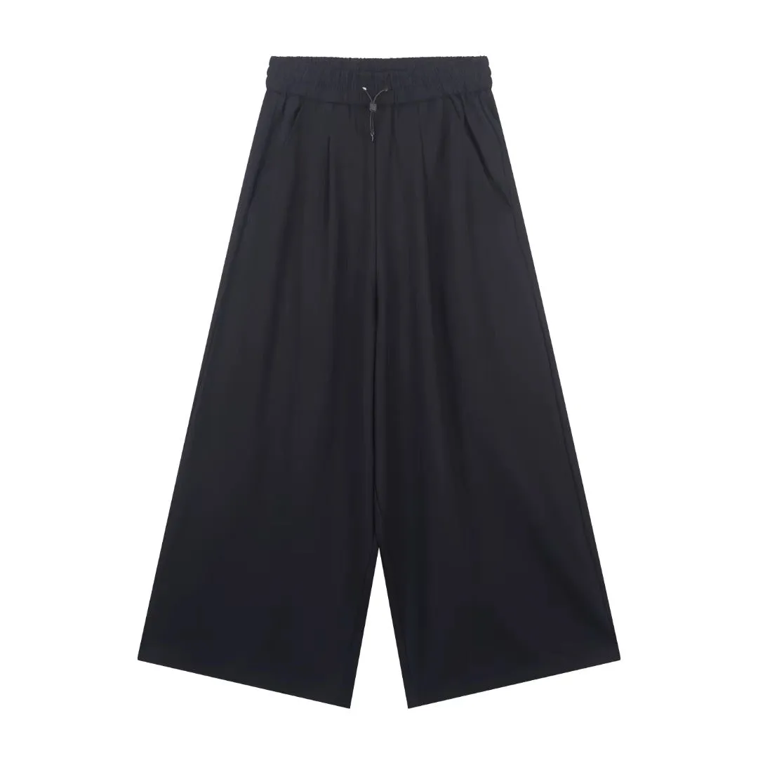 Wide Leg Black Track Pant